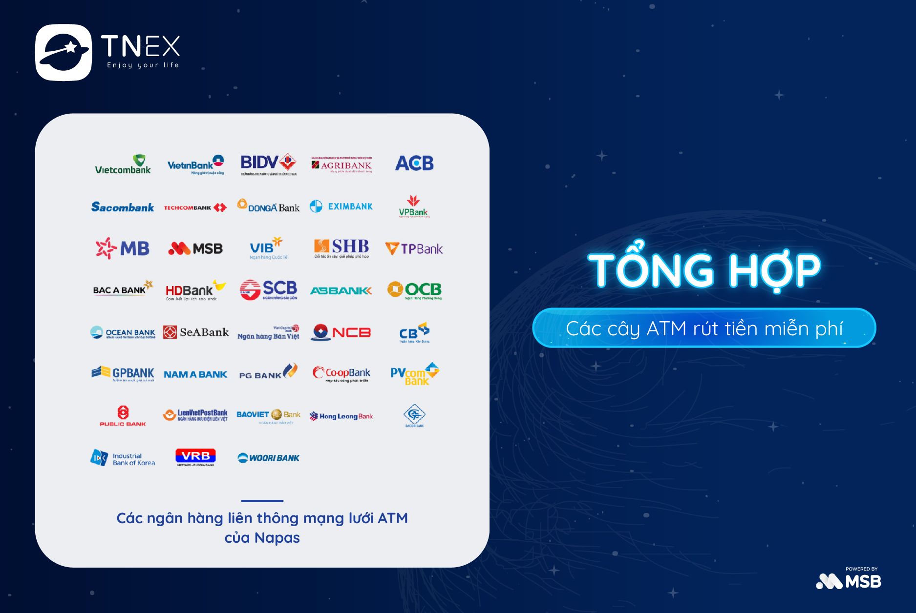 THẺ TNEX CÓ THỂ RÚT TIỀN MIỄN PHÍ Ở ĐÂU? THẺ TNEX CÓ THỂ RÚT TIỀN MIỄN PHÍ Ở ĐÂU?